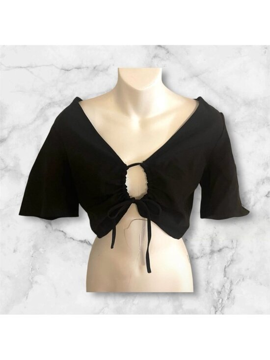 Tops - Black Crop Top Shirt